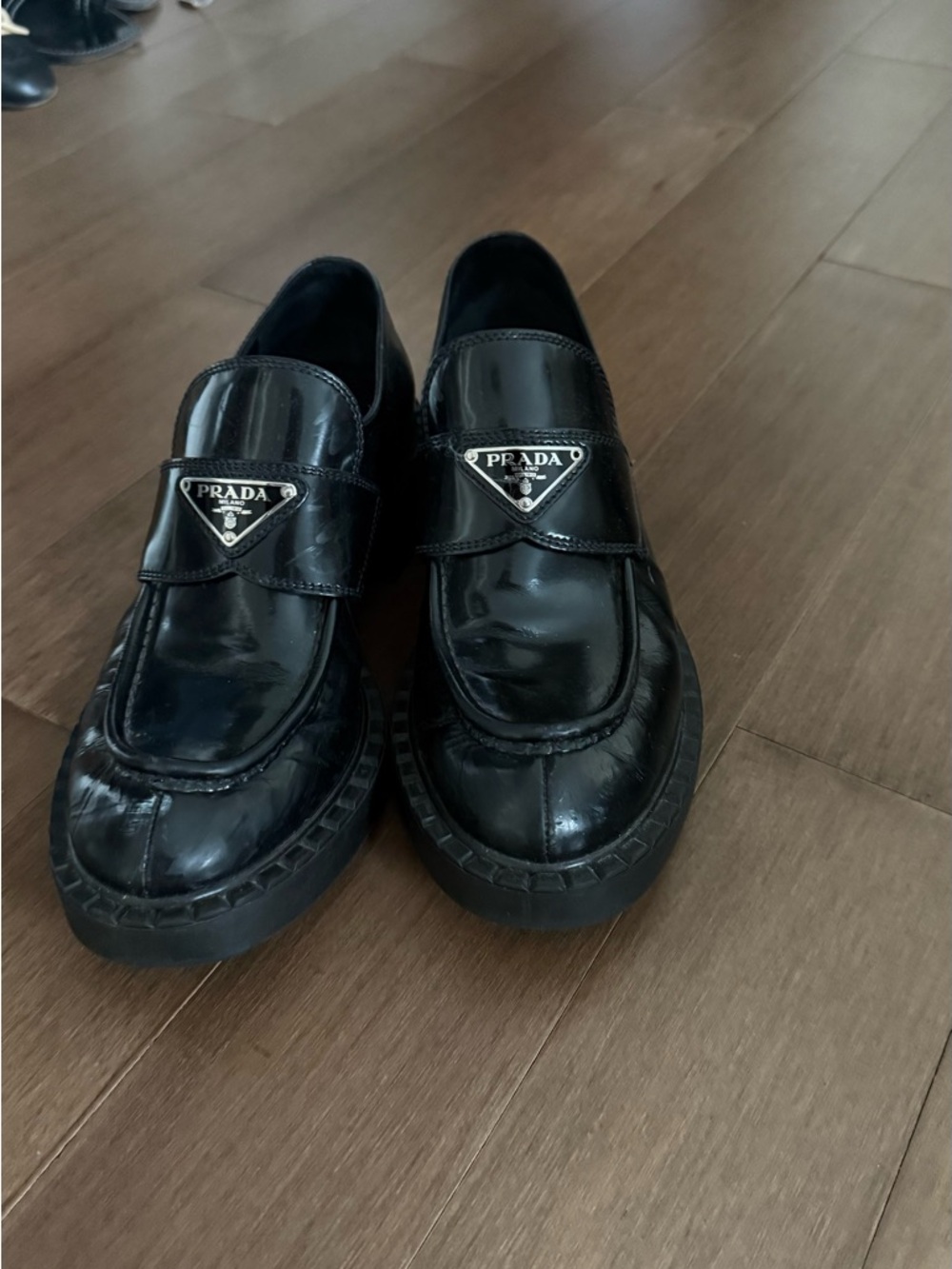 Prada Black Leather Loafers - Picture 4 of 6